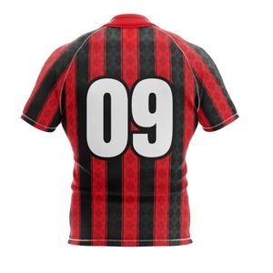 Custom Men's Spandex/Polyester V-neck Animal Print Breathable Sublimation Transfer Front Logo Rugby Jersey Uniform Quick Dry - Product Image 5