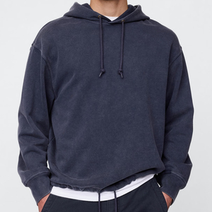 Sudadera con Capucha para Hombre de Algodón Orgánico Lavado, con Forro Polar, Mangas Largas, Bolsillo, Secado Rápido y Transpirable, Informal para Invierno - Product Image 5