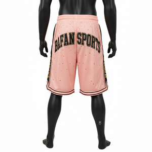 กางเกงบาสเก็ตบอลชาย ผ้าโพลีเอสเตอร์ตาข่ายน้ำหนักเบา แต่งแถบข้างตัดสี โลโก้ติดด้วยกาวร้อน เหมาะสำหรับออกกำลังกาย - Product Image 2