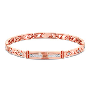 Geometric Angular Framework Diamond Link <b>Bangle</b> <b>Bracelet</b> - Product Image 2