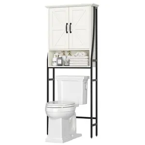 Туалет шкаф для хранения для ванной комнаты Органайзер над туалетным шкафом с дверцами сарая за туалетом для ванной комнаты