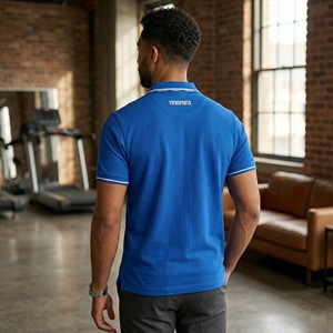 Impression de logo personnalisée en relief pour chemises, vêtements de sport pour hommes en coton tricoté 100% premium, anti-plis, manches courtes, service OEM - Product Image 4
