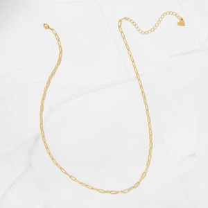 Cadena de Eslabones de Clip de Papel Plateada Amarilla, Joyería Fina Permanente Minimalista de Moda para Mujeres y Niñas, Colgante de Lujo con Forma de Flor, Regalo - Product Image 1