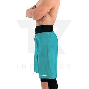Nuevos Shorts de Baño para Hombre, Modelo Awrah, de Spandex/Poliéster, Secado Rápido, Cierre con Cordón, Color Sólido, Opción de Logotipo Personalizado - Product Image 5