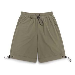 Shorts de plage gris uni pour homme, séchage rapide, taille à cordon, décontractés, en tissu polyester tissé - Product Image 2