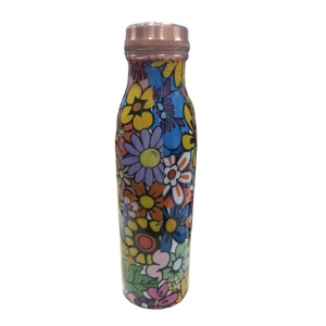 High Standard Floral Printed Copper Water Bottle Durable and Reliable Leak Proof Superfine Quality <b>Drinkware</b> for Sale - Product Image 1