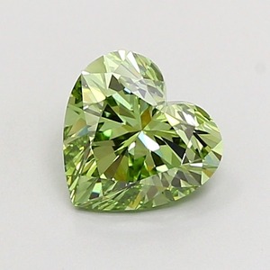 Diamant de laboratoire CVD vert vif fantaisie taille cœur de 1,01 carat, clarté VS1, polissage excellent, pierre précieuse non montée - Product Image 1
