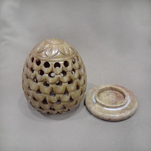 Portavelas de Piedra Jabonosa Natural Hecho a Mano en India, Duradero, Personalizable, Elegante, Decoración Festiva para el Hogar, Lujoso Portavelas de Piedra - Product Image 2