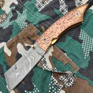 Couteau de chasse pour usage extérieur avec étui à boucle de ceinture et pierre à aiguiser, couteau de chasse classique - Product Image 1