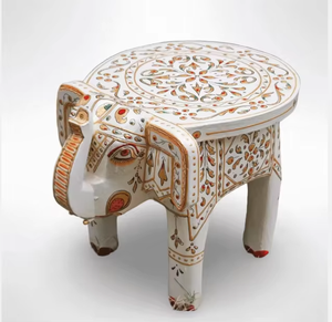 Handmade <b>Elephant</b> Shape Stone Figurine With Floral Painted Design For Home <b>Decoration</b> - Product Image 6