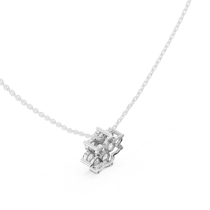 Collier pendentif carré en or avec diamant de laboratoire – Collier minimaliste géométrique pour femme, idéal au quotidien - Product Image 4