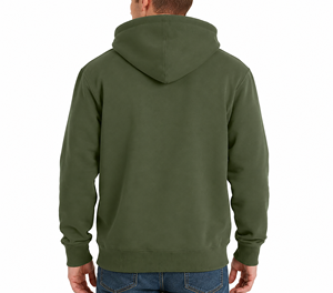 Sweat-shirt à capuche mi-zippé en molleton vert olive pour homme, coupe classique, couleur unie, pull décontracté avec poche avant, idéal pour l'automne - Product Image 3