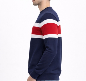 เสื้อสเวตเชิ้ตผู้ชาย คอกลม แขนยาว ดีไซน์สีตัดต่อ สวมใส่สบาย อุ่นสบาย เนื้อผ้านุ่ม ทนทาน ตะเข็บเย็บอย่างดี เสื้อสเวตเชิ้ตคุณภาพพรีเมียม - Product Image 1
