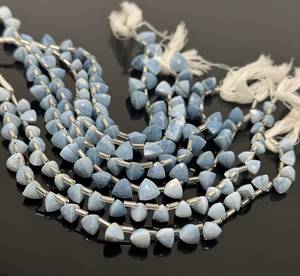Lab Created Blue <b>Opal</b> Trillion Briolette Gemstone Beads Wholesale Bulk Loose for Jewelry Making Necklace <b>Earrings</b> Color - Product Image 1