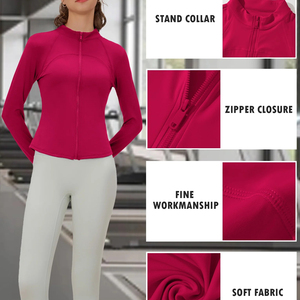 High Quality Custom Women's Fitness <b>Yoga</b> <b>Jacket</b> Breathable Stretchy Fabric Full Zip Oversized Gym Top Lightweight <b>Yoga</b> <b>Jacket</b> - Product Image 4