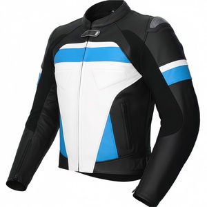 Veste en cuir de moto unisexe de haute qualité, style streetwear, en peau de mouton, logo personnalisé, fermeture éclair, hiver, grande taille - Product Image 4