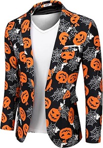 High Quality Men's Halloween Party <b>Blazer</b> One Button Casual Holiday Sport Coat - Product Image 4