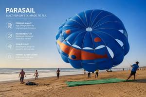 Carpa de Paracaídas Colorida 'AMOS' de una Sola Capa con Estampado, 2x3m, Tela de Nailon Impermeable >3000mm, Diseño Plegable, Uso Deportivo para las Cuatro Estaciones - Product Image 1