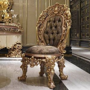 Aristovian Addison Luxury Traditional Antique Dining <b>Table</b> Set <b>Solid</b> Teak <b>Wood</b> Black Marble <b>Top</b> Hand Carved Furniture Hotel - Product Image 2