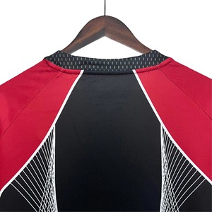 Men Soccer Jersey <b>Red</b> Black Geometric Print Sublimated Moisture Wicking Quick Dry Athletic Fit Short Sleeve Crew Neck - Product Image 6
