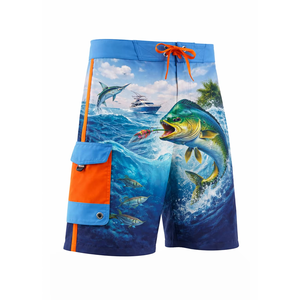 Shorts de sport décontractés pour hommes, personnalisés, haute qualité, les plus vendus, extensibles dans les 4 sens, pour la pêche et le surf, avec taille élastique unie - Product Image 1