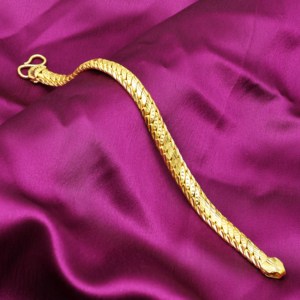 Pulsera de Eslabones de Latón Chapado en Oro de 14K, 18K, 24K al por Mayor, Pulseras de Moda para Hombre, Diseño de Cadena de Serpiente Chapada en Oro de Micras - Product Image 1