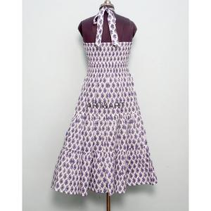 Robe longue ample et décontractée en coton 100% à col en V sans manches pour femme, motif floral, écologique, lavable, respirante, idéale pour l'été - Product Image 5