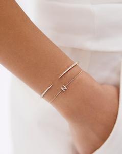 Diamond Initial <b>Bracelet</b> Custom Letter Alphabet Curb Chain <b>Bracelets</b> 14K 18K <b>Solid</b> Gold Pave Set Minimalist Solitaire Wholesale - Product Image 5