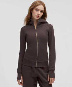 Chaqueta Deportiva de Manga Larga con Cierre para Mujer, Sudadera con Capucha de Forro Polar con Cierre Dorado para Invierno y Deportes al Aire Libre Versátiles - Product Image 2
