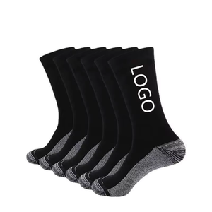 Chaussettes de compression sur mesure pour femmes et unisexe, classe 2, avec logo sur le bord du mollet, en tissu molletonné 100% coton, pour la gym, le fitness et la course à pied - Product Image 1