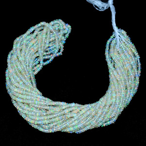 Ópalo etíope AAA+ de 3mm-4mm, cuentas redondas lisas, ópalo Welo etíope natural, piedra preciosa semipreciosa, cuentas sueltas para joyería - Product Image 2
