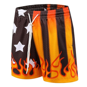 Wholesale Factory Made Men's 100% Polyester Mesh Shorts Rice Holes Regular Fit Custom All Over Sublimation Gym Shorts for Men - Product Image 3