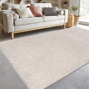 Tappeto Geometrico Shaggy Marrone Lavabile in Lavatrice per Soggiorno e Ingresso, Antiscivolo - Product Image 5