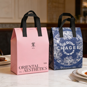 Bolsa Térmica Desechable de Tela No Tejida para Entrega de Alimentos, con Forro de Papel de Aluminio, Logotipo Personalizado, para Café, Pasteles y Comida para Llevar - Product Image 1