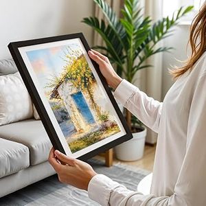 Cadre photo moderne vintage en bois massif fait main pour décoration murale et présentation en photomaton avec impression numérique couleur intégrale - Product Image 1