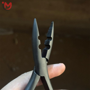 Professional Matte Black Hair Extension <b>Pliers</b> <b>Multi</b> Hole Stainless Steel Micro Ring Fitting <b>Tool</b> For Hair Salon Stylists - Product Image 2