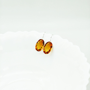 Natural Citrine Quartz Oval Bezel Set Silver Plated Dangle <b>Hook</b> <b>Earrings</b> | Yellow Gemstone Drop <b>Earrings</b> | Wholesale Jewelry - Product Image 3
