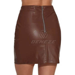Jupes en cuir pour femmes, style tendance, prix raisonnable, services OEM, haute qualité, vente chaude - Product Image 3