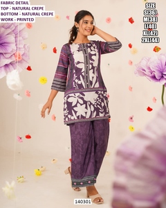 Zohra Regal Set Women's Crepe Floor-Length Traditional Kurta/<b>Kurti</b> with Sun Protection & Quick Dry - Product Image 1