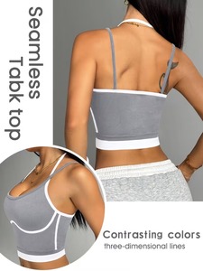 Women <b>Halter</b> Camisole Sport <b>Bra</b> | Lifting Compression Fitness Vest | Wireless High Stretch Gym Workout Undergarment Top OEM - Product Image 5