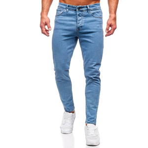 Jean en denim coupe droite pour homme, pantalon bleu décontracté en coton confortable, style classique, mode, vente en gros 2026 avec design personnalisé - Product Image 2