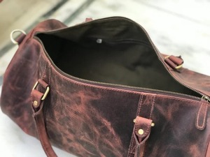 กระเป๋าเดินทางหนังแท้คุณภาพสูง รุ่น Duffle Weekender น้ำหนักเบา ซิปปิด จุของได้เยอะ พกพาสะดวก - Product Image 3