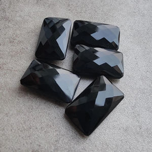 Piedra Preciosa de Ónix Negro Natural, Corte Briolette, Rectangular, Calibrada, para Joyería - Product Image 4