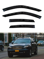 GCS IN1039 2003-2008 Infiniti FX35 – Pare-soleil et déflecteurs de fenêtre de voiture en acrylique de haute qualité (4 pièces) – Protection double contre la pluie et le soleil