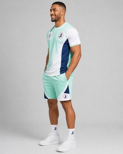<b>Men</b> Summer Set Premium Cotton T Shirt And <b>Shorts</b> Set Breathable <b>Lightweight</b> Comfortable Casual Outfit Wholesale OEM ODM - Product Image 3