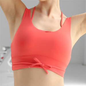 Sujetador deportivo acolchado con tiras cruzadas en la espalda para mujer, 80% nailon, 20% elastano, top transpirable para gimnasio y yoga - Product Image 2