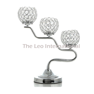 <b>Silver</b> Luxury Handmade Crystal Metal Candle Stand Shiny Lighting Wedding Christmas Decorations Concrete Unique Candle Jar - Product Image 4