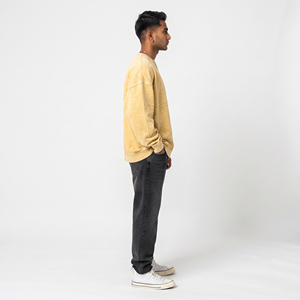 Sudadera de cuello redondo oversize para hombre, informal, 100% algodón, forro polar, corte holgado, hombros caídos, para invierno. - Product Image 3