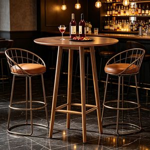 Tavolo Alto Pieghevole per Bar, Arredamento per Interni ed Esterni, Casa, Hotel, Seminterrato, Giardino, Feste con Base a Gamba - Product Image 5