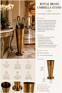 <b>Antique</b> Brass Umbrella Stand One-Sided Capacity Metal Handicraft <b>Frame</b> Structure Classic Style Hotel Lobby Decoration - Product Image 5